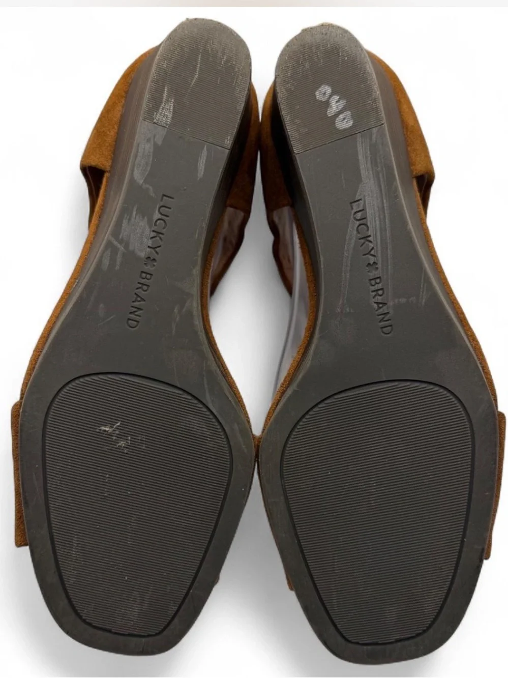 Lucky Brand Women's Wedge Brown Suede Sandal